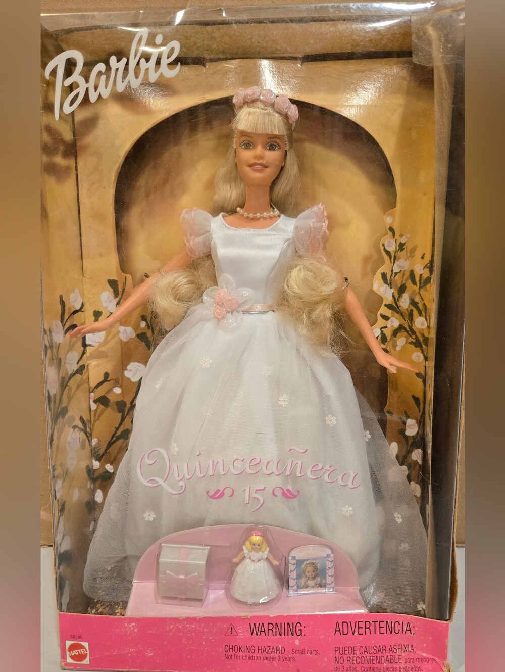 Vintage Barbie Quinceañera Doll - White with Pink Accents